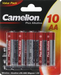 Изображение товара AA Батарейка CAMELION Plus Alkaline LR6-BP10, 10 шт. Изображение товара AA Батарейка CAMELION Plus Alkaline LR6-BP10, 10 шт.
