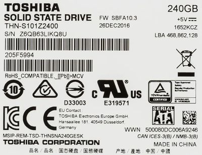 Toshiba store a100 240gb