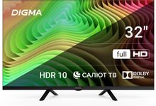 Изображение товара 32 дюймовый телевизор Digma DM-LED32SBB36 FULL HD смарт ТВ Чёрный