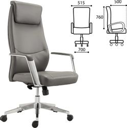 Кресло BRABIX Jazz EX-757, экокожа, до 125кг, серый