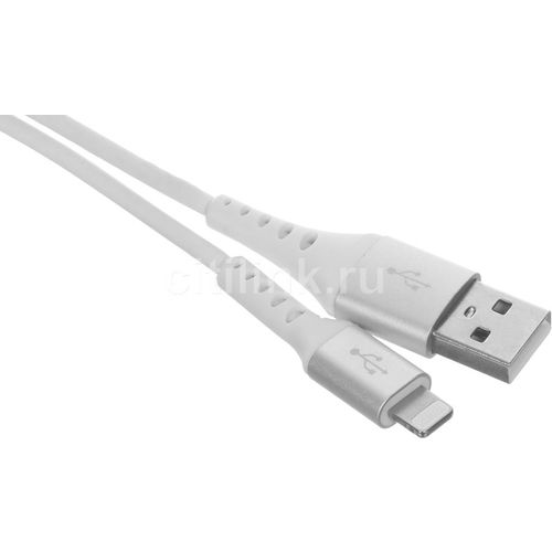 Кабель Cactus CS-LG.USB.A-1.2, Lightning (m) - USB (m), 1.2м, MFI, белый