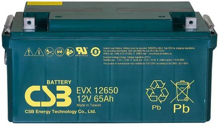 Аккумуляторная батарея CSB EVX12650 для ИБП, 12В, 65Ач