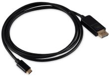 Изображение товара Кабель Buro USB Type-C (m) (прямой) -  DisplayPort (m) (прямой),  GOLD ,  круглое,  1.5м,  черный [bu-typec-dp-1.5m]