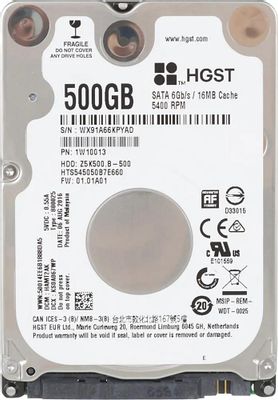 Жесткий диск HGST Travelstar Z5K500.B HTS545050B7E660, 500ГБ, HDD