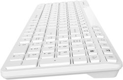 Клавиатура A4TECH Fstyler FBK27C AS, беспроводная, ножничная, заводское нанесение кириллицы, белый