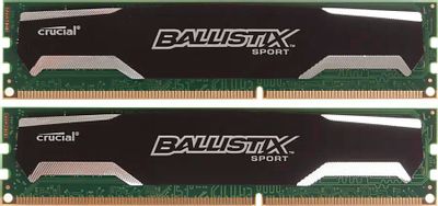 Оперативная память Crucial Ballistix Sport BLS2KIT4G3D1609DS1S00 DDR3 -  2x 4ГБ 1600МГц, DIMM,  Ранее BLS2CP4G3D1609DS1S00CEU,  Ret