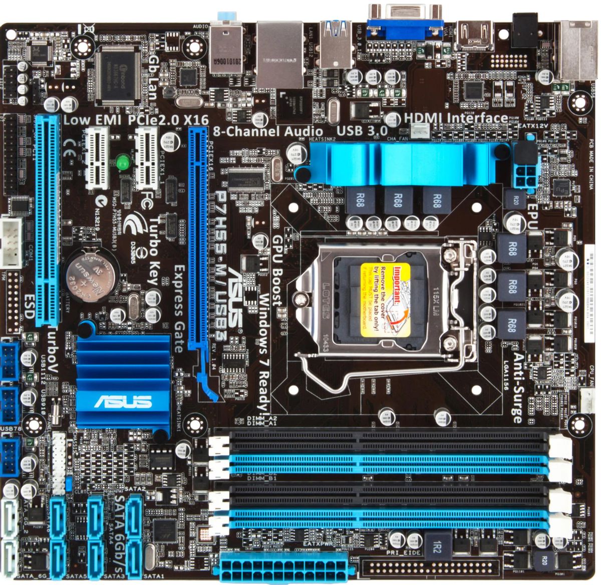 ASUS P7H55 M USB3 LGA 1156 Intel H55 mATX Ret 574981