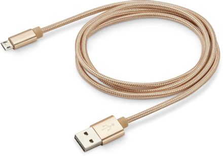 Кабель Buro Reversible Braided,  micro USB (m) -  USB (m),  1м,  2.4A,  золотистый [bhp microusb 1m braided]