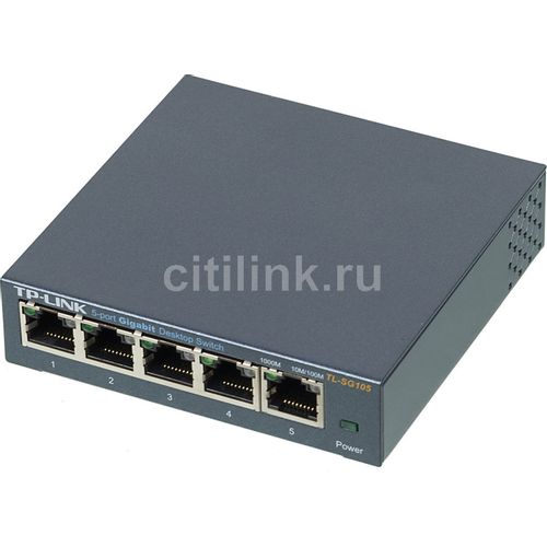 Коммутатор неуправляемый TP-LINK TL-SG105 5xUTP 10/100/1000