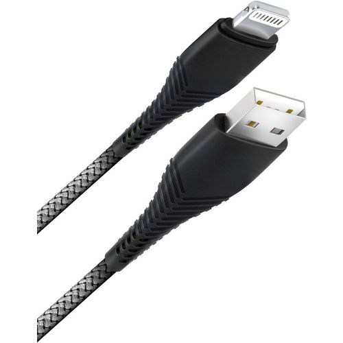 Кабель BORASCO Fishbone, Lightning (m) — USB (m), 1м, 3A, серый [38508]