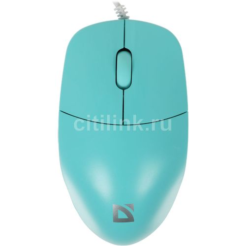 Мышь проводная Defender Azora MB-241, оптическая, USB, 1200dpi, голубой [52243]