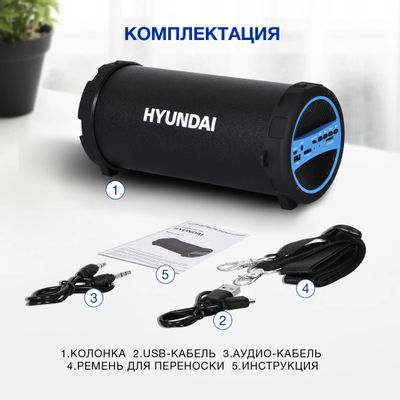 Колонка портативная Hyundai H-PAC220, 10Вт, черный – купить в Ситилинк ...