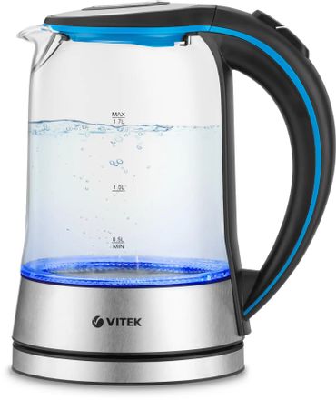 Чайник электрический Vitek VT-7028, 1.7л, стекло