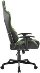 Кресло игровое ZONE 51 Clubpoint, экокожа, до 150кг, черный/зеленый