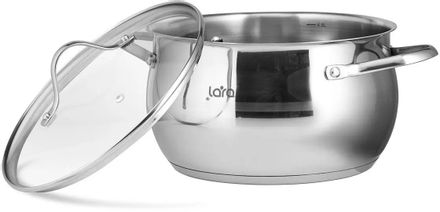 Кастрюля 4.7л LARA LR02-34, нержавеющая сталь, с крышкой