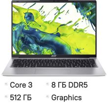 Изображение товара Ноутбук Acer Aspire L14 NX.D3HCD.003 14 IPS SSD 8ГБ без ОС серебристый