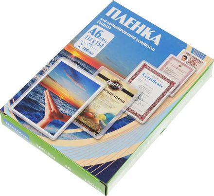 Пленка для ламинирования Office Kit PLP111, 100мкм, 111х154 мм, 100шт., глянцевая, A6