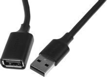Изображение товара Кабель UGREEN US103,  USB 2.0 A(m) (прямой) -  USB 2.0 A (f) (прямой),  2м,  пакет,  черный [10316]