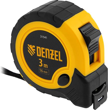 Рулетка строительная DENZEL 31541, 3м x16мм