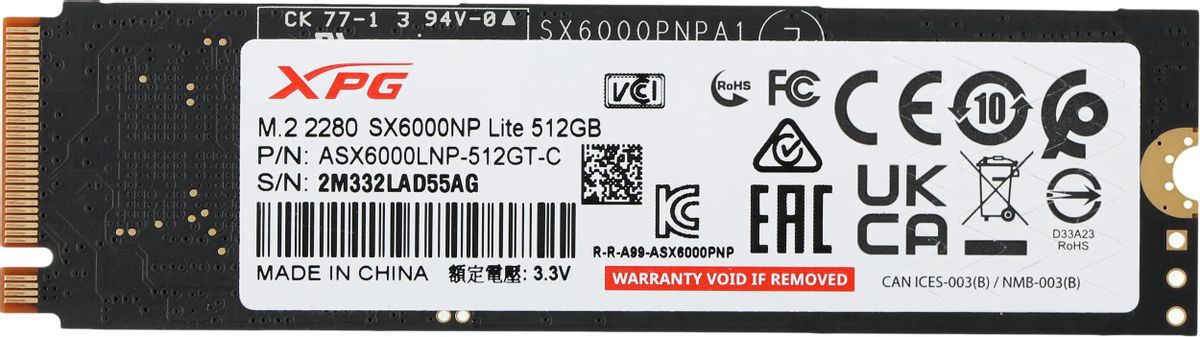SSD A Data XPG SX6000 Lite ASX6000LNP 512GT C 512 M.2 2280 PCIe 3.0 x4 NVMe M.2 1158094