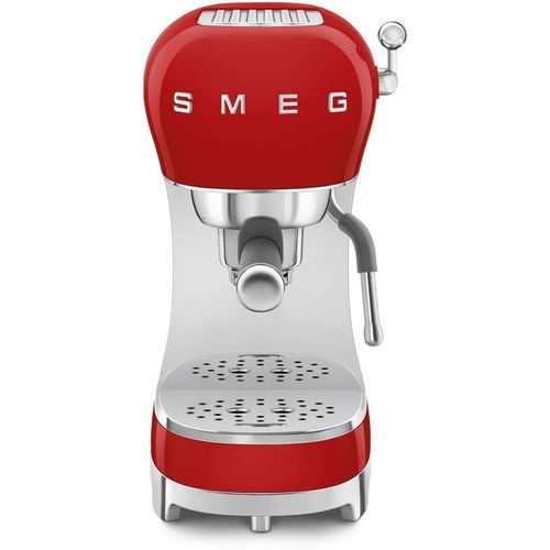 Кофеварка SMEG ECF02RDEU, рожковая, красный /серебристый