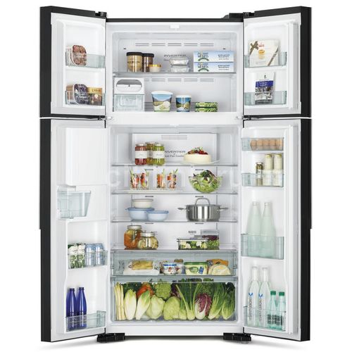 Холодильник двухкамерный Hitachi R-W660PUC7 GBK Side by Side, инверторный, черный