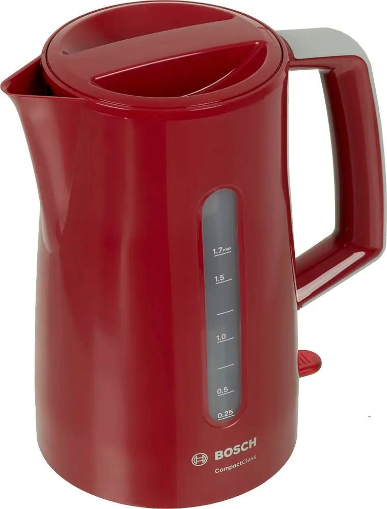 Обзор товара чайник электрический Bosch TWK3A014, 2400Вт, красный (721648)  в интернет-магазине СИТИЛИНК