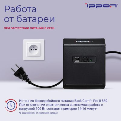 ИБП Ippon Back Comfo Pro II 850, 850ВA [1189990] – купить в Ситилинк ...