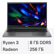 Изображение товара Ноутбук Acer Extensa 15 EX215-23-R95C 15.6", TN, AMD Ryzen 3 7320U 2.4ГГц, 4-ядерный, 8ГБ LPDDR5, 256ГБ SSD,  AMD Radeon  610M, без операционной системы, серый [nx.eh3cd.00g]