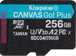 Карта памяти microSDXC UHS-I U3 Kingston Canvas Go! Plus 256 ГБ