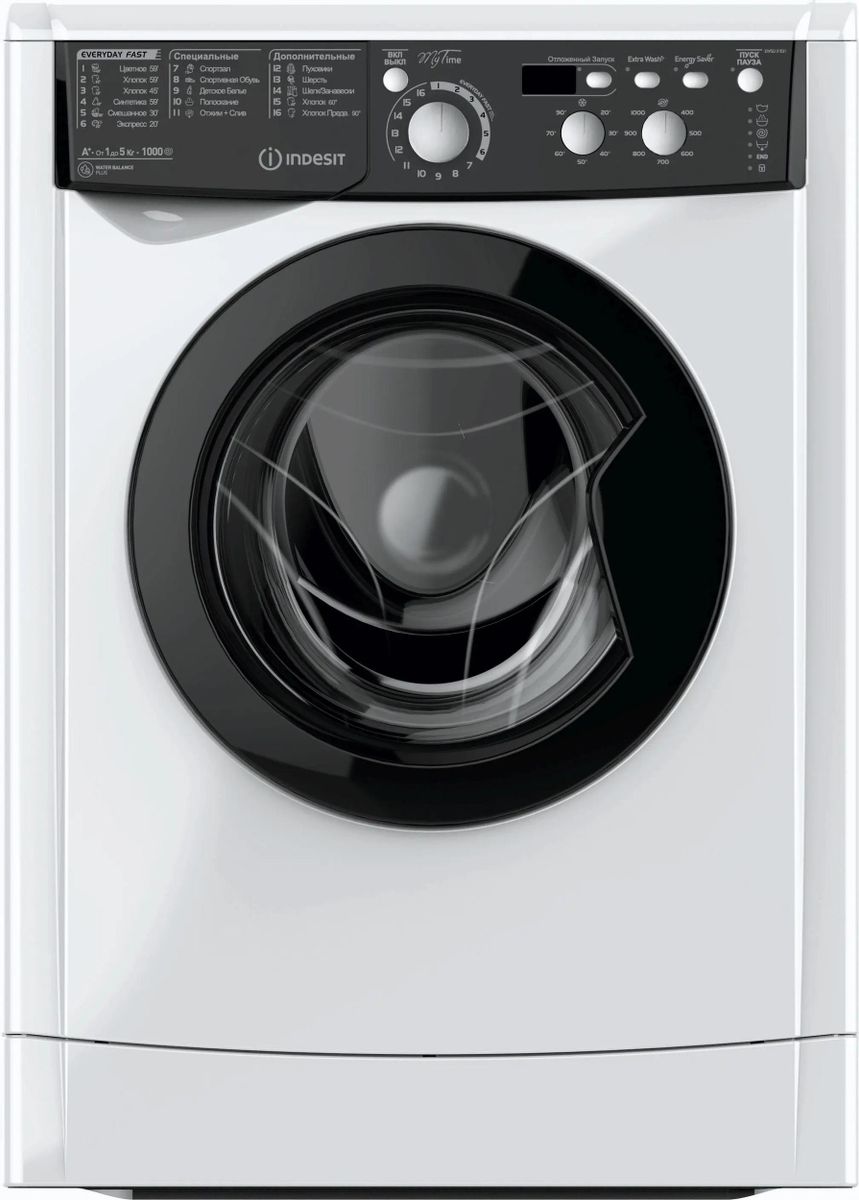 Отзывы на Стиральная машина Indesit MyTime EWSD 51031 BK CIS, с фронтальной  загрузкой, 5кг, 1000об/мин в интернет-магазине СИТИЛИНК (1125860)