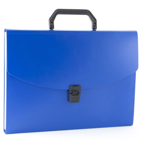 Портфель Бюрократ -BPP13BLUE, 13 отд., A4, пластик, 0.7мм, синий 14 шт./кор.