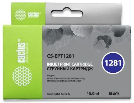 Картридж Cactus CS-EPT1281, T1281, черный / CS-EPT1281