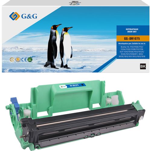 Блок фотобарабана G&G GG-DR1075 DR-1050/DR-1060/DR-1070/DR-1000 черный ч/б:10000стр. для HL-1110/1110E/1112/1112A/1112E/1110R/1111/1118;DCP-1510/1510E/1512/1512A/1512E/1511/1518;MFC-1810/1810E/1815/1811/1813/1815/1818