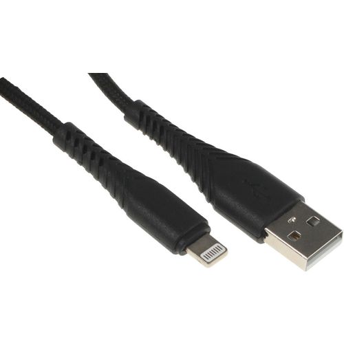Кабель BORASCO Fishbone, Lightning (m) — USB (m), 1м, 3A, черный [38507]