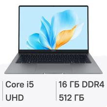 Изображение товара Ноутбук Honor MagicBook X14 FRG-X 14", 2025, IPS, Intel Core i5 13420H 2.1ГГц, 8-ядерный, 16ГБ LPDDR4x, 512ГБ SSD,  Intel UHD Graphics, Windows 11 Home, серый [5301alwg]