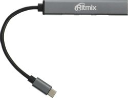 Хаб (разветвитель) Ritmix CR-4401, серый