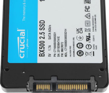 Характеристики 1ТБ SSD накопитель Crucial BX500 CT1000BX500SSD1