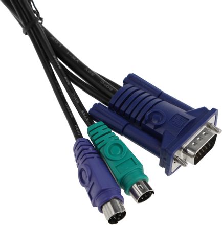 Кабель D-Link DKVM-CB/B1A 1.8м, многожильный, черный
