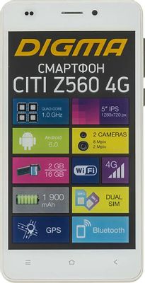 Обзор товара смартфон Digma Z560 4G CITI, белый (403869) в интернет ...