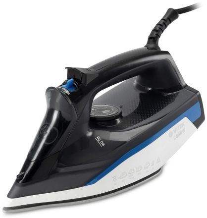 Утюг Vitek VT-8329,  с паровым ударом,  2600Вт,  с автоотключением,  черный и белый/синий