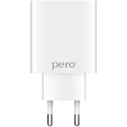 Сетевое зарядное устройство PERO ТС02, 2xUSB-A, 10.5Вт, 2.1A, белый [тс02w2a]