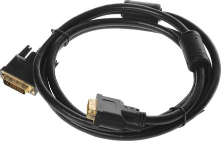 Кабель DVI DVI-D (m) - DVI-D (m), GOLD , ферритовый фильтр , 1.8м, черный