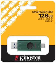 Флешка USB Kingston DataTraveler Duo G2 128ГБ, USB3.0, зеленый и черный