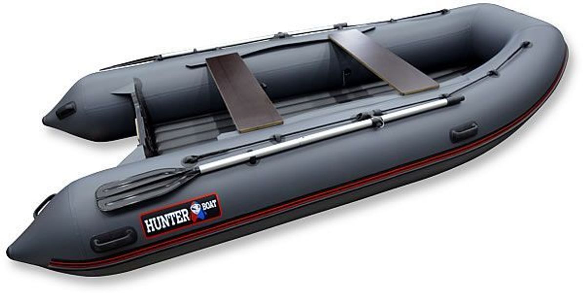 Лодка моторно-гребная HUNTERBOAT Хантер 360 А, надувная, серый [360201]