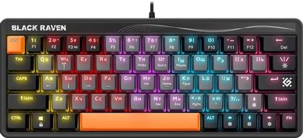Клавиатура Defender Black Raven GK-417, проводная, USB, механическая, серый [45413]
