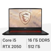 Изображение товара Игровой ноутбук MSI Katana 17 B12UCX-1604XRU 17.3 IPS i5 16ГБ SSD RTX 2050 без ОС