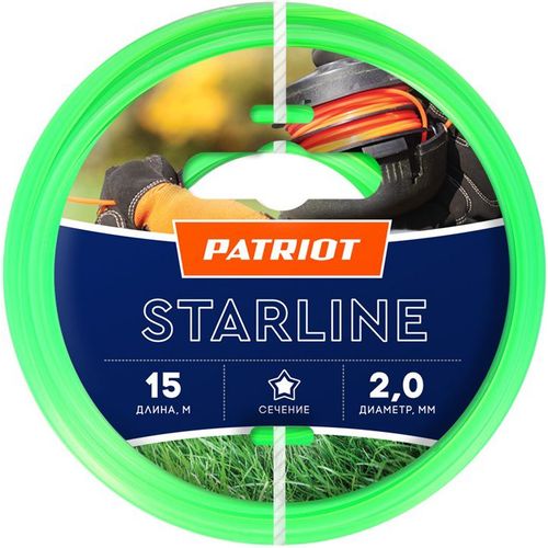 Леска для садовых триммеров Patriot Starline, 2мм, 15м [805201056]