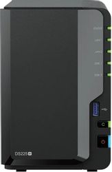 Сетевое хранилище NAS SYNOLOGY DS225+,  2-bay,  настольный,  Celeron,  J4125