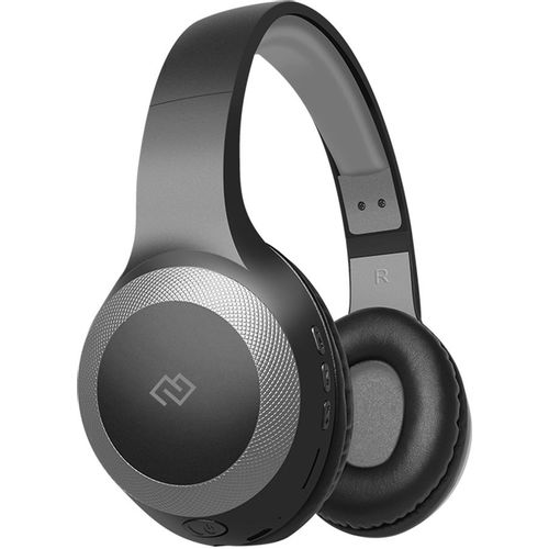 Наушники Digma BT-15, Bluetooth/3.5 мм, накладные, черный/серый [bt-15bg]